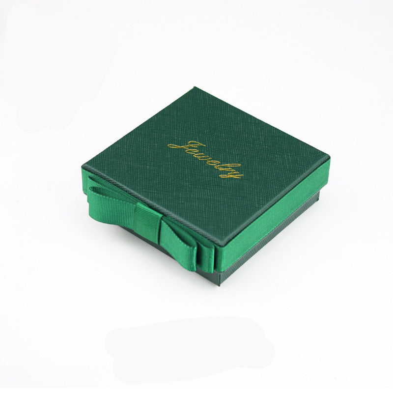 Packaging Gift Box Dark Green Bow Jewelry Box Ring Box Necklace Box Jewelry Box Bracelet Box Wholesale