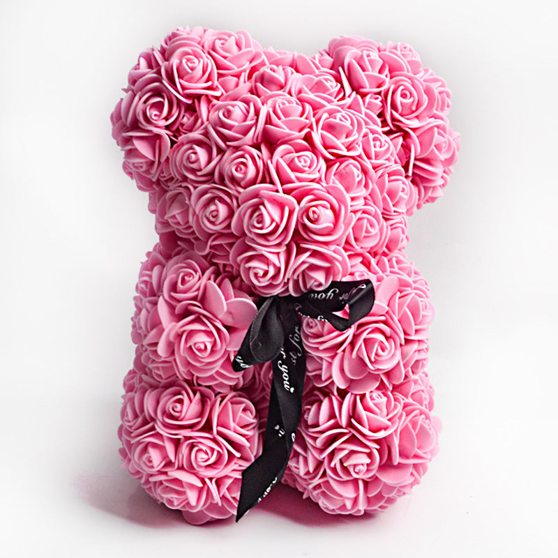 Valentine's Day Gift Rose Bear Eternal Flower Rose Teddy Bear PE Foam Bear 25cm Valentines Day